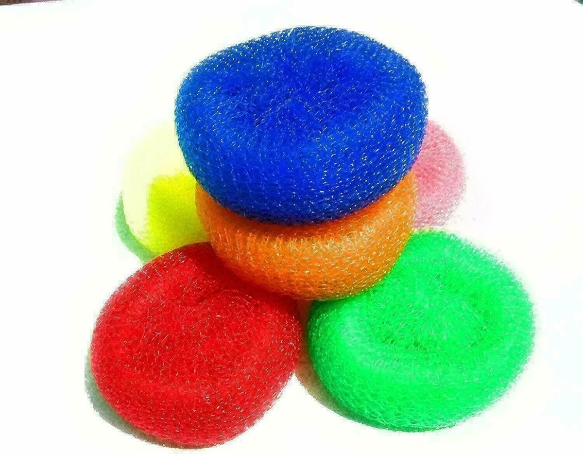 Dish Pot Pan Plastic Mesh Scouring Washing Cleaning Scrubber multicolor 10pack