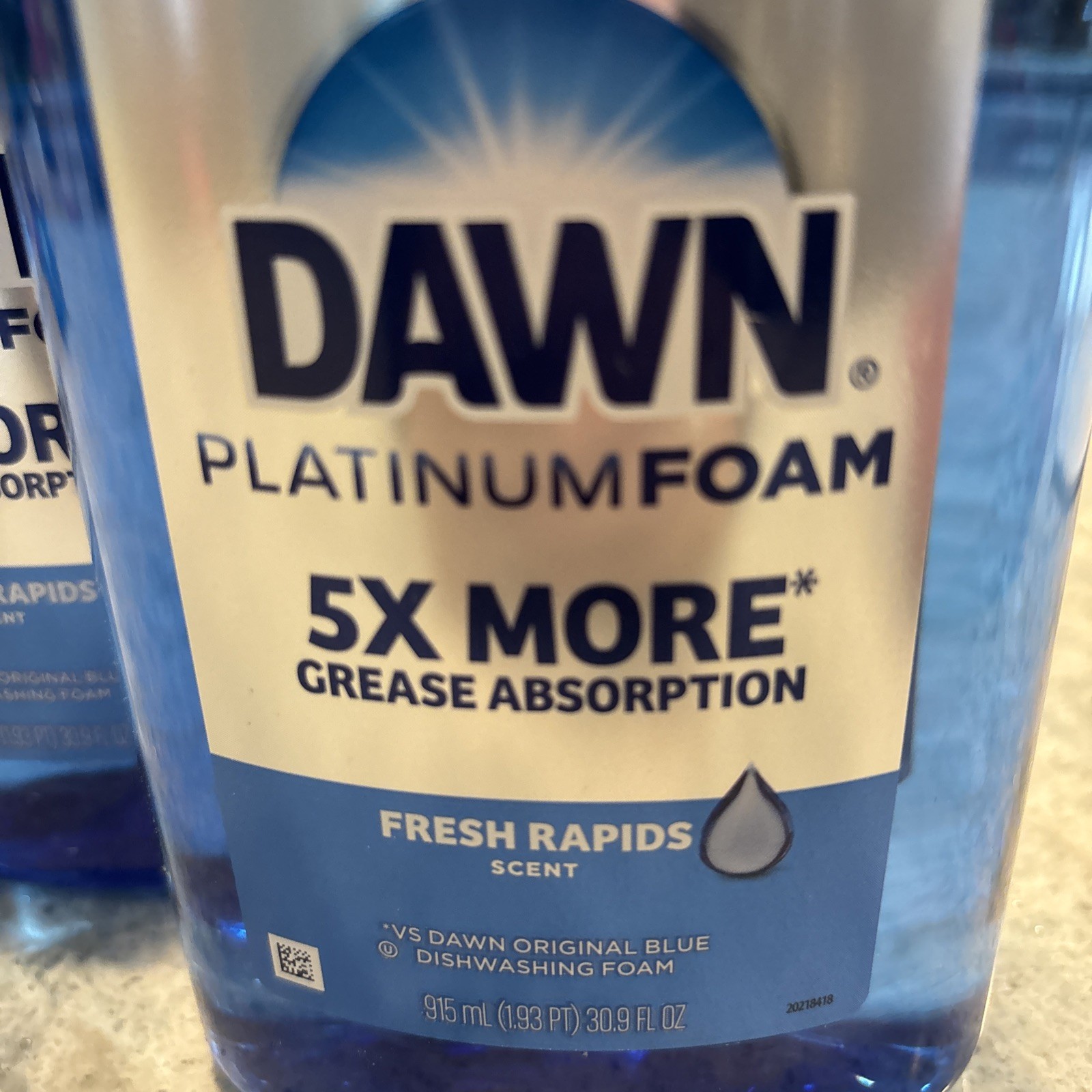 Dawn Platinum Foam Dishwashing Foam Refills Fresh Rapids 30.9oz 2 Pack