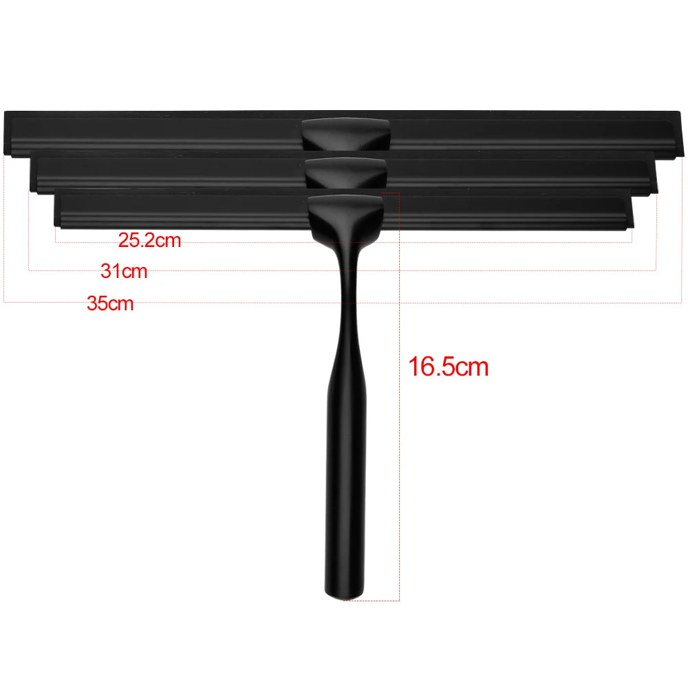 Squeegee 10” 12” 14” INCH Black Rubber Silicone Shower Cleaner with Hook Stai
