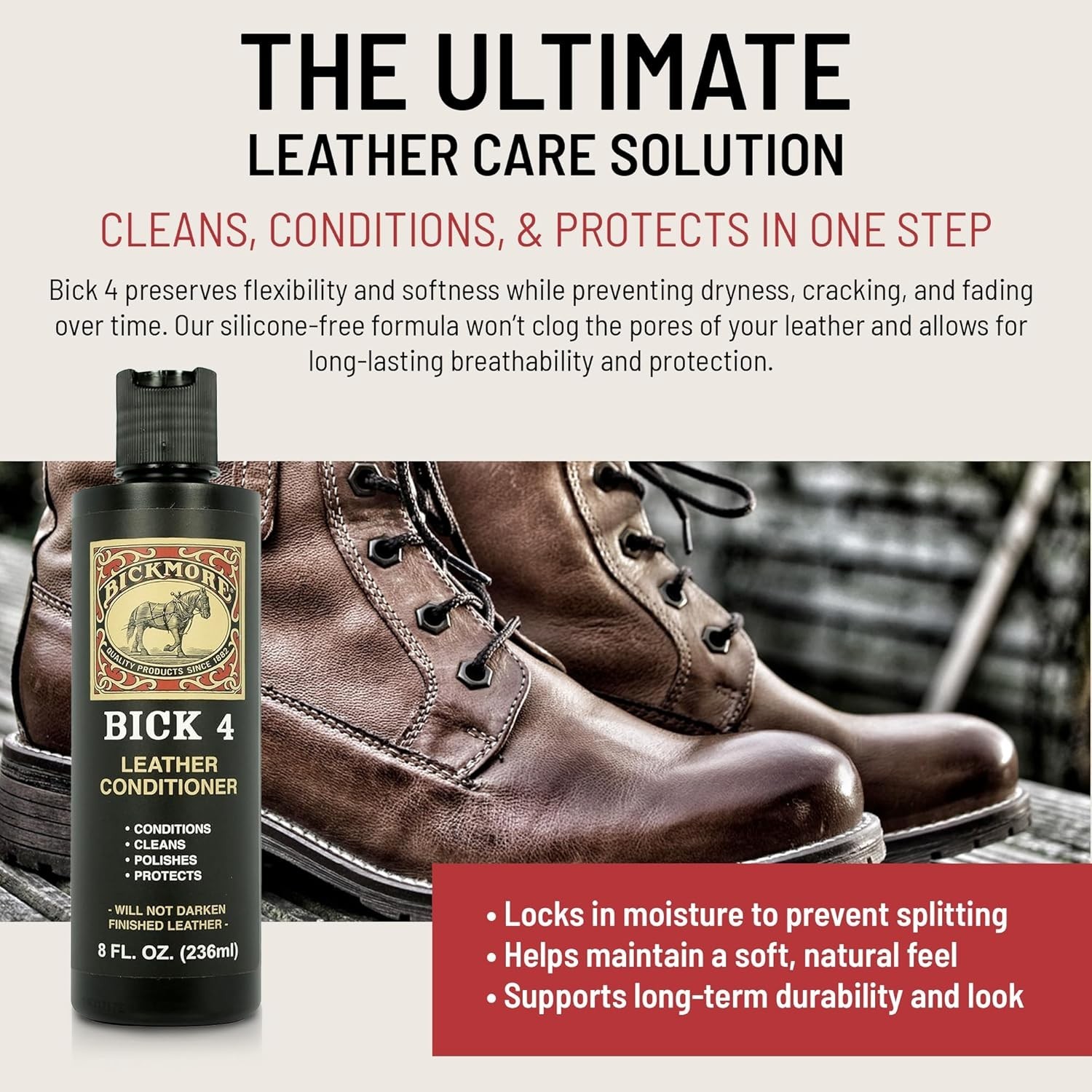 Leather Conditioner Cleaner 8 oz Restore Polish Protect Smooth Leather