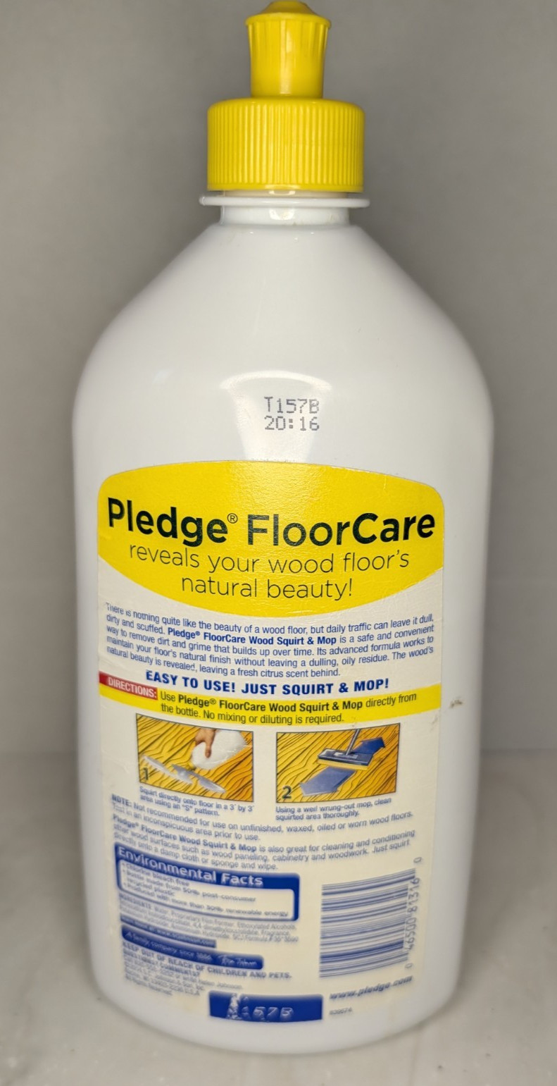 Pledge Floor Care Squirt & Mop Hardwood Floor Cleaner Lemon 27oz 80% Full