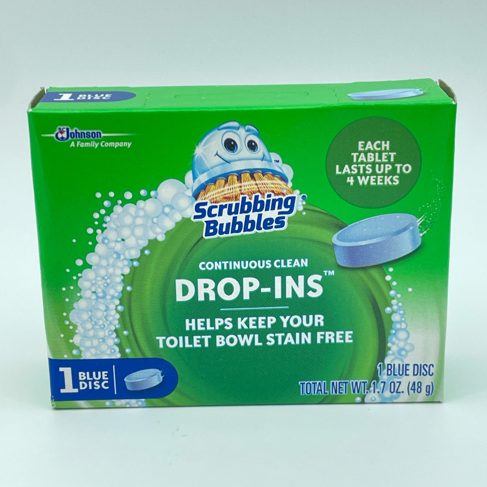 SCRUBBING BUBBLES Vanish Drop Ins Toilet Cleaner Tablets 12 Blue Discs NEW