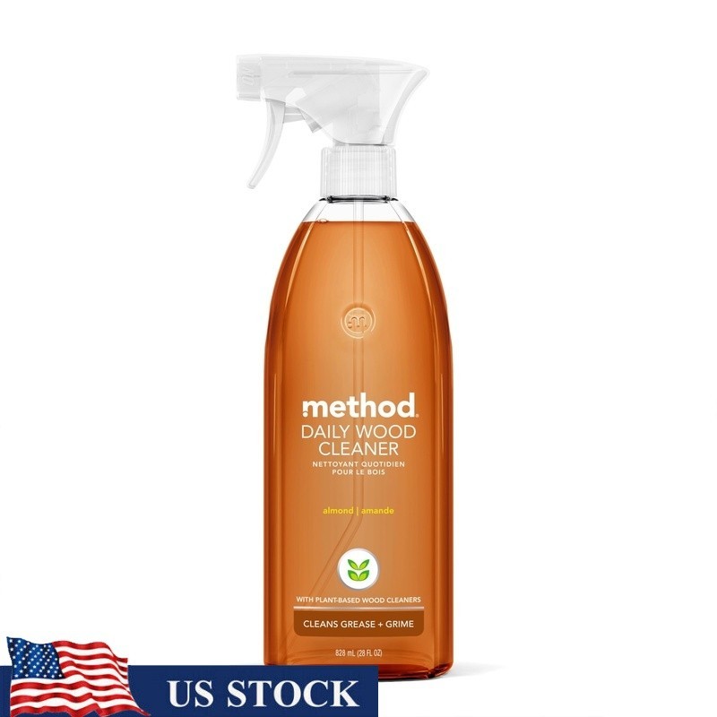 Natural Almond Wood Cleaner Spray Plant Based Dust Remover 28oz Indoor Use