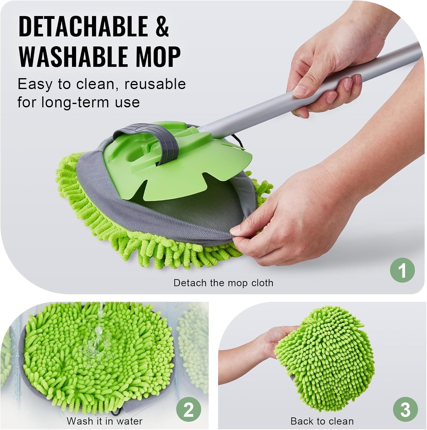 62″ Car Wash Brush with Long Handle Soft Bristle Car Cleaning Brush for Washing