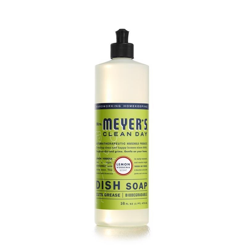 Mrs Meyers Clean Day Dish Soap Cuts Grease Biodegrade Lemon Verbena Scent 16 oz