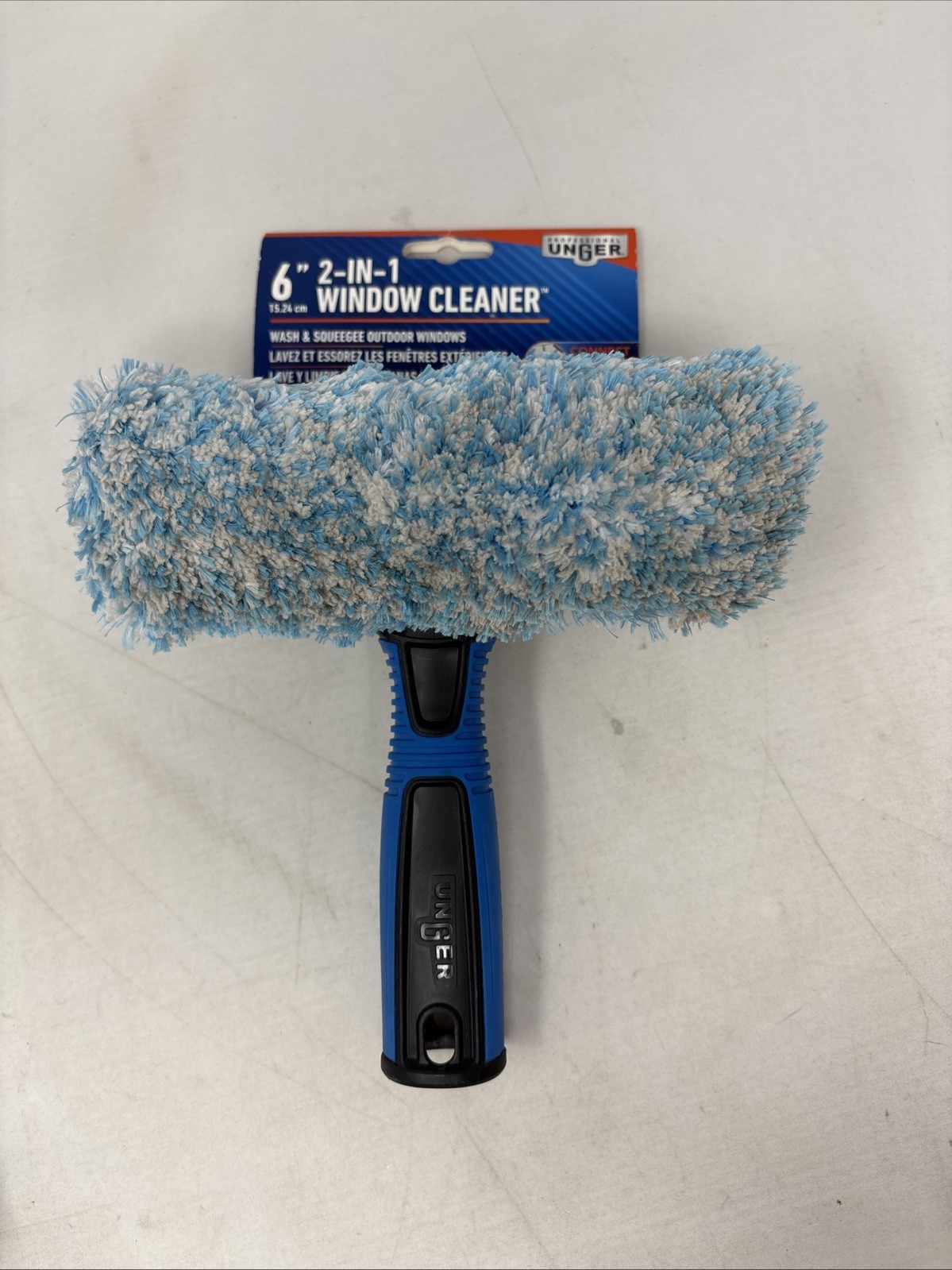 Professional Connect and Clean 2-in-1 Squeegee and Scrubber, 6” Window Cleani…