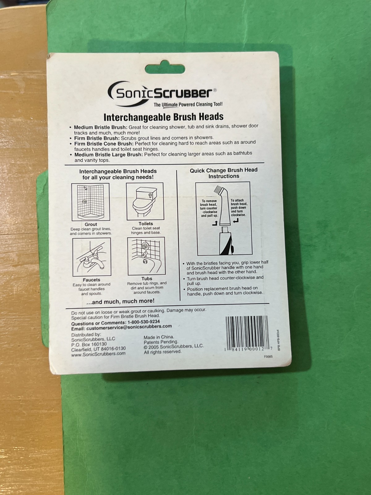 NEW! SonicScrubber Bathroom Cleaning 4 Interchangeable Brush Heads Tools Power