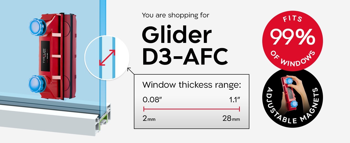 NIB Tyroler Glider D-3 Magnetic Window Cleaner Tool