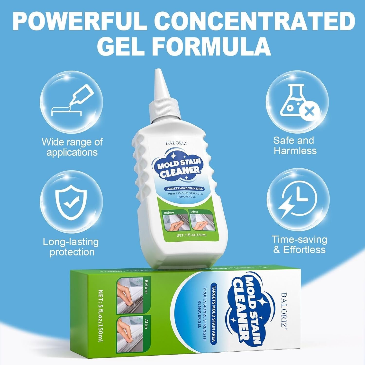 Natural Home Cleaner Gel for Effective Stain Removal from Multiple Surfaces