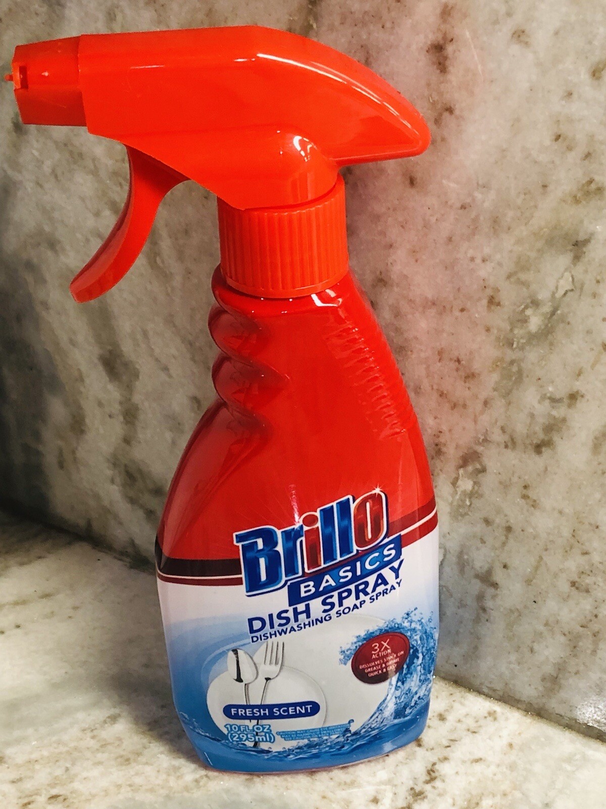 Brillo-Basics Fresh Scent 3x Action Dish/Diswashing Soap Spray. 10floz/295ml.