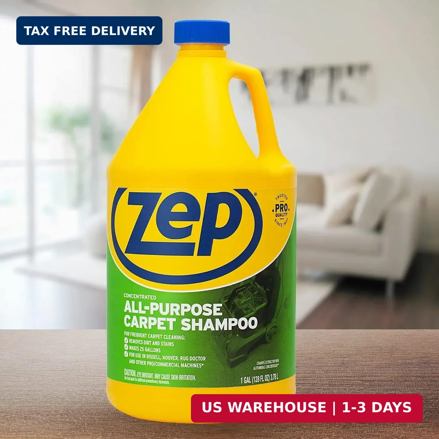 Zep All-Purpose Carpet Shampoo Concentrate Cleaner – 1 Gallon – ZUCEC128 – Profe