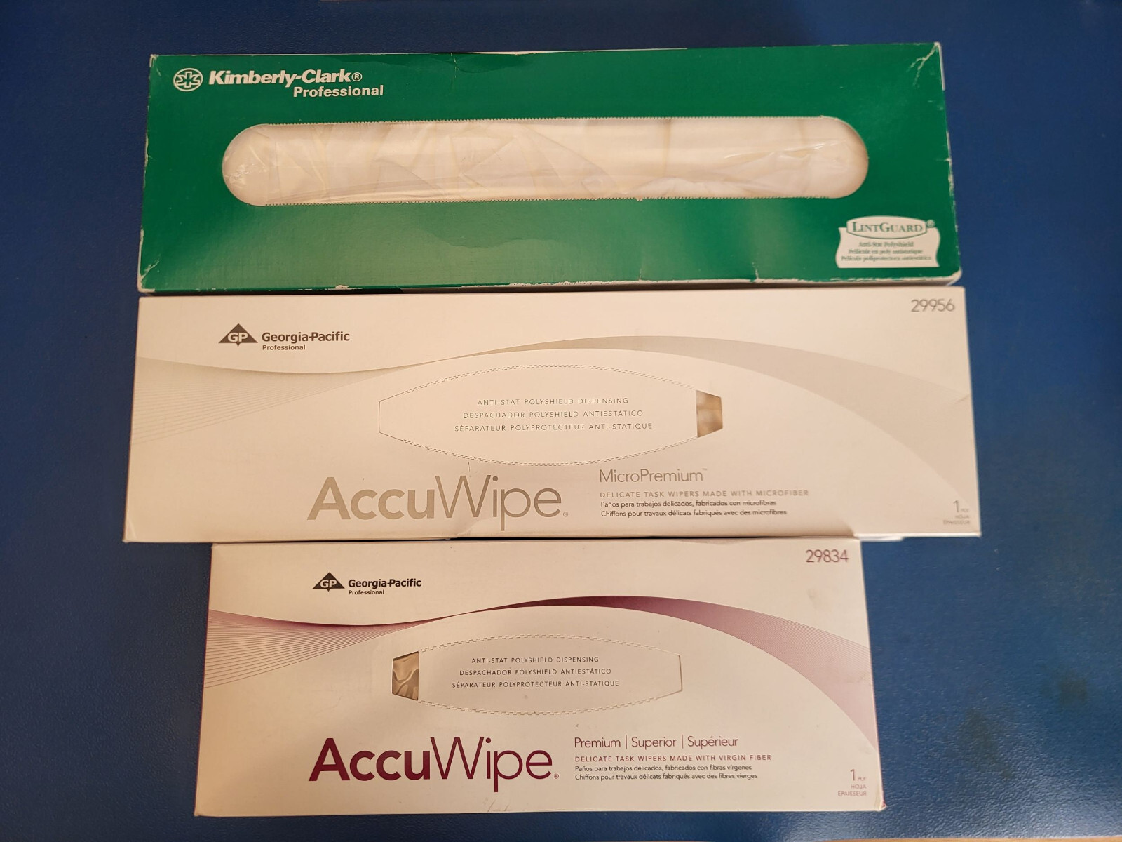 LOT OF 3 AccuWipe Kimwipes Delicate Task Wipers 15 x 16.7, 11.25 x 8.4