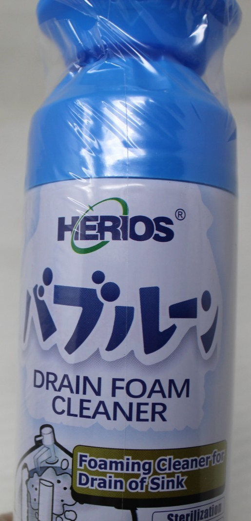 BRAND NEW Foaming Drain Cleaner HERIOS Sink Pipe Odor Removal Cleaning Foam