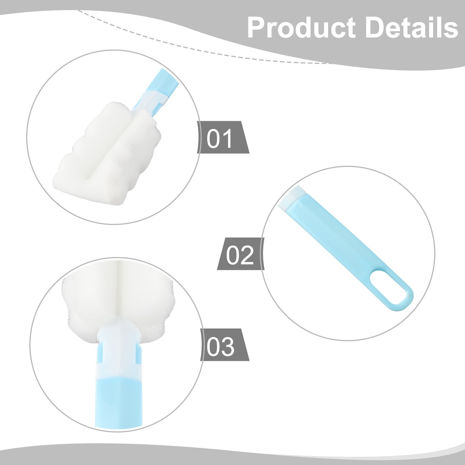 Sponge Handle Brush Foam for Bottle Cup Glass Kitchen Car Baby Bottle Cleaning