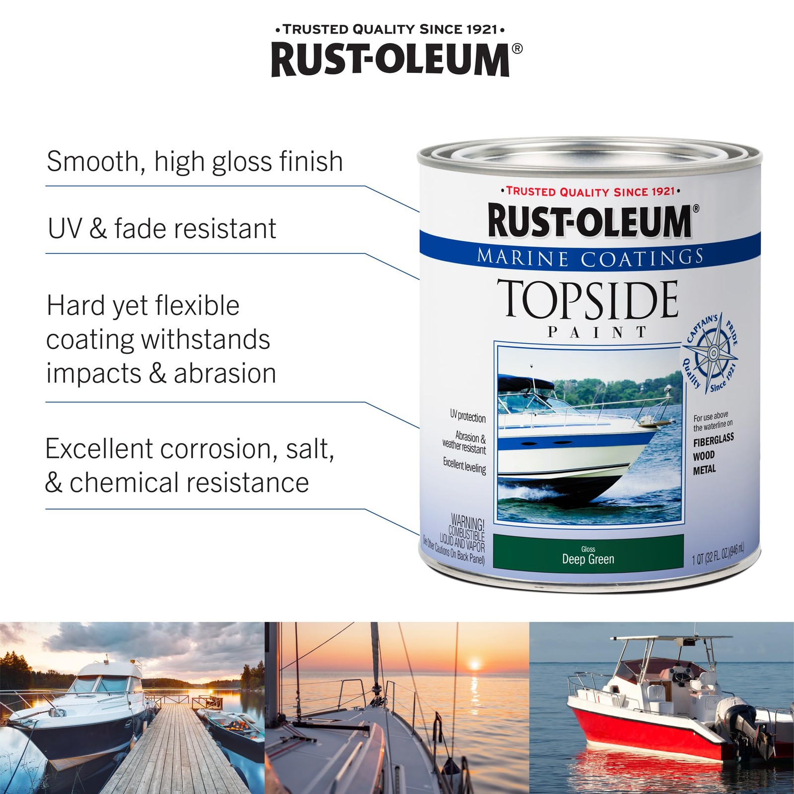 Rust-Oleum 207003 Marine Coatings Topside Paint, Quart, Sand Beige