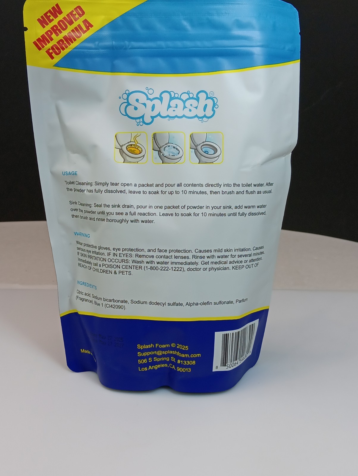 Splash Foaming Advanced Toilet Bowl Cleaner-400g/14.11Oz-4 Treatments-05/2027