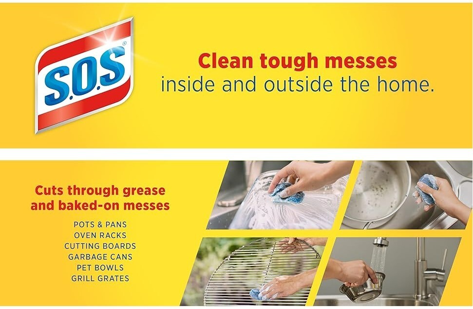 Steel Wool Soap Pads 10 pc. Grease-fighting Reusable Soap into the pad Anti-rust