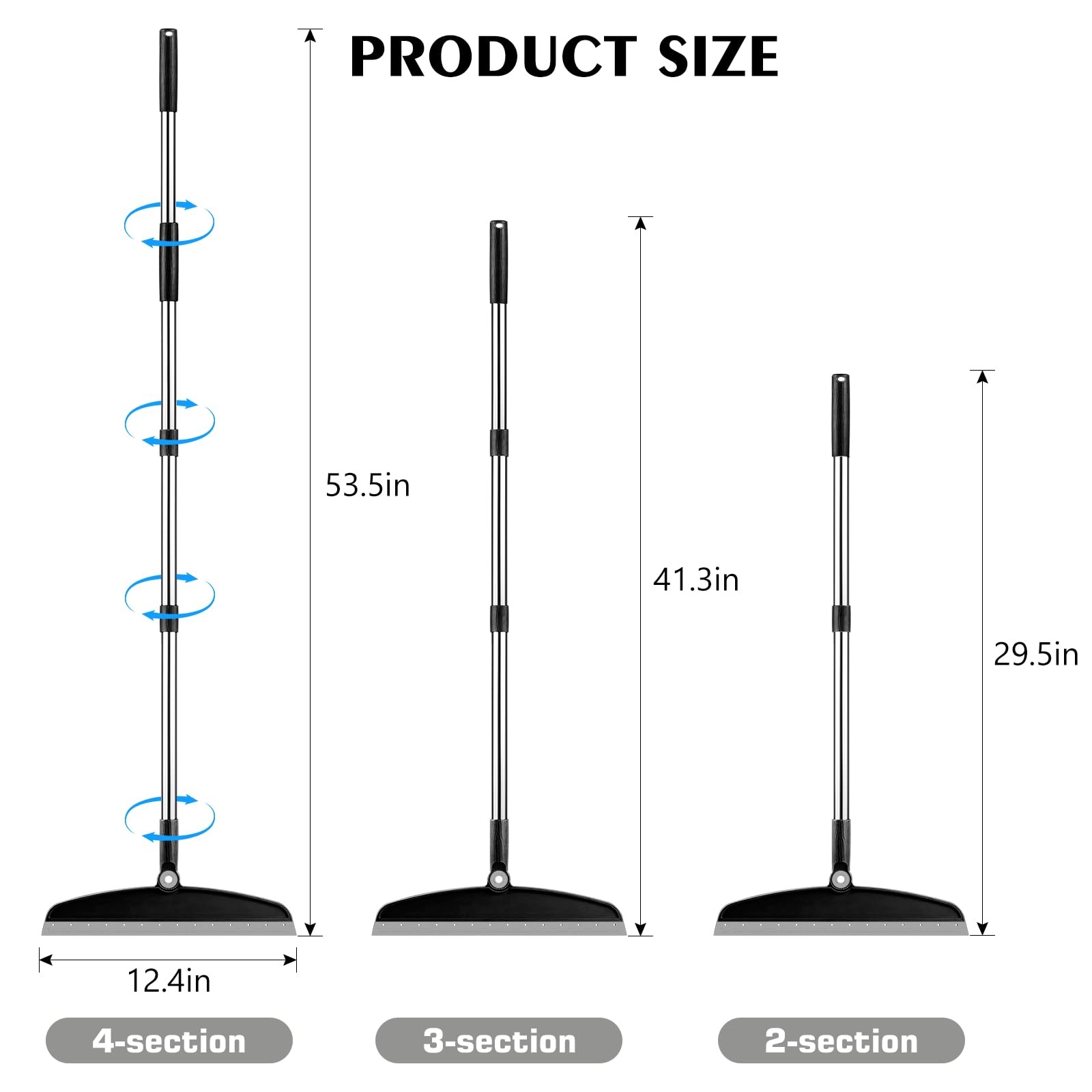 Multifunction Silicone Broom, 54 Inch Long Handle Silicone Floor Squeegee Bro…