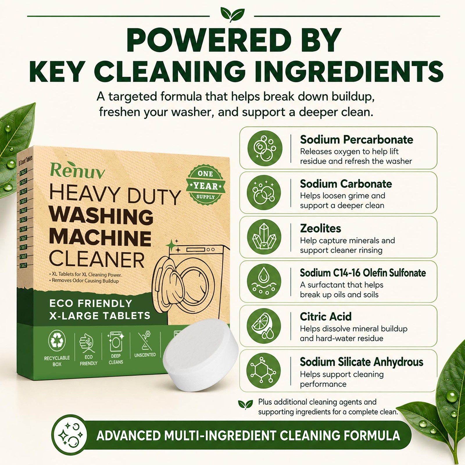 ® Heavy Duty Washing Machine Cleaner and Descaler – Deep Cleaning Tablets For…