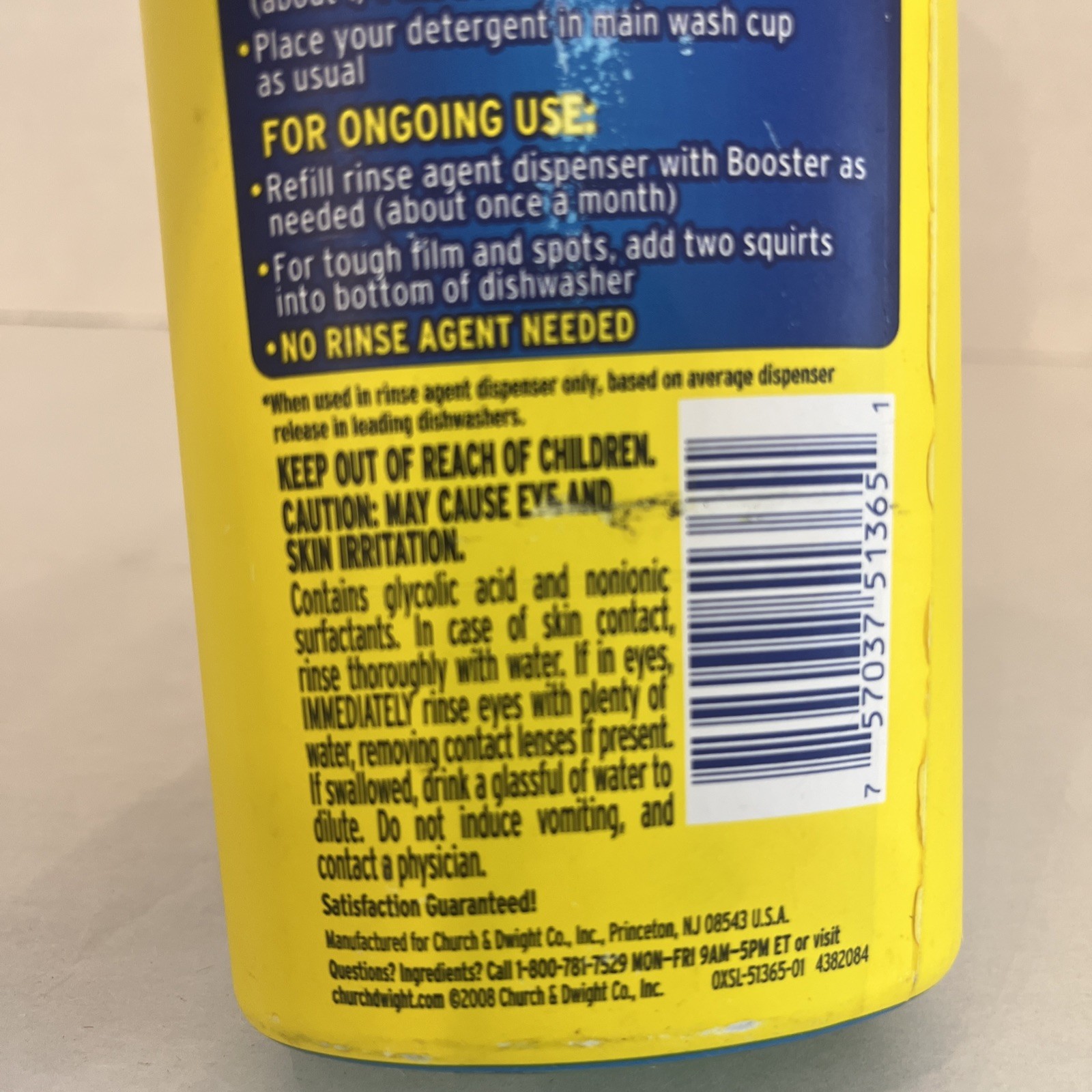 DISCONT Oxi Clean Dishwashing Booster Crystal Clear Glasses 13oz USED ~1/2 FULL