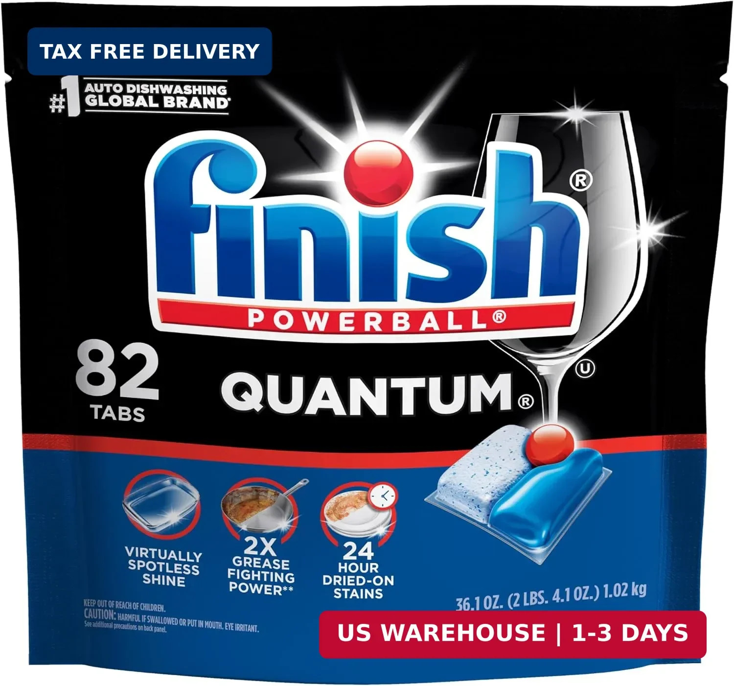 Finish Quantum Dishwasher Pods, No Pre-Rinse Dishwasher Detergent Soap Removes 2