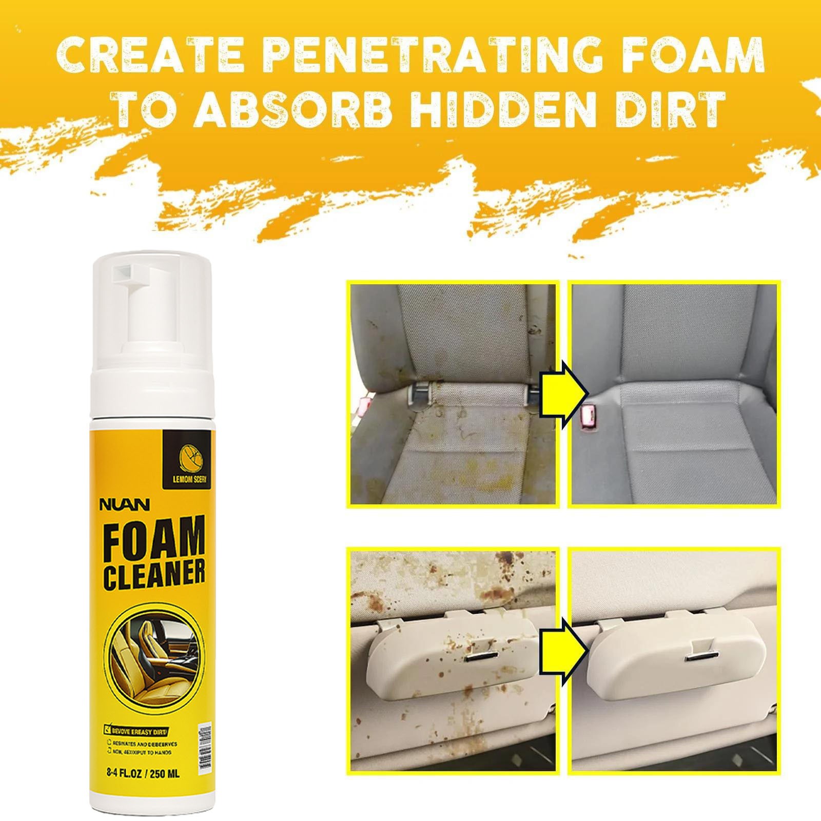 250ml Foam Cleaner Multipurpose All-Purpose Household Cleaners for Car & Kitchen