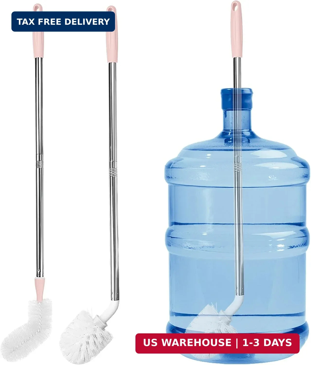 2 Pack 5 Gallon Water Jug Cleaning Brush Long Bottle Carboy Cleaner