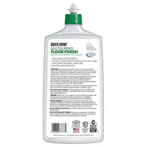 Quick Shine 27 oz. Floor Finish Protects Hardwood Tile Laminate Vinyl & Stone