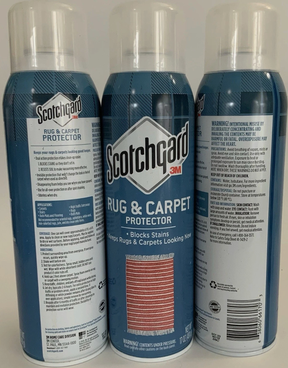 Scotchgard Rug & Carpet Protector – 17 Oz – FREE SHIPPING SET OF 3 – NEW!