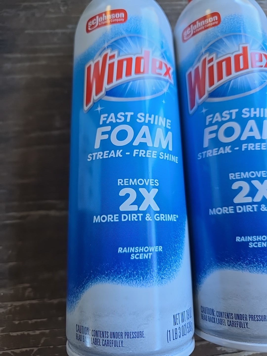 2 Windex Fast Shine Foam Glass Cleaner No-Drip Aerosol Cleaning Spray 19 oz (A5)
