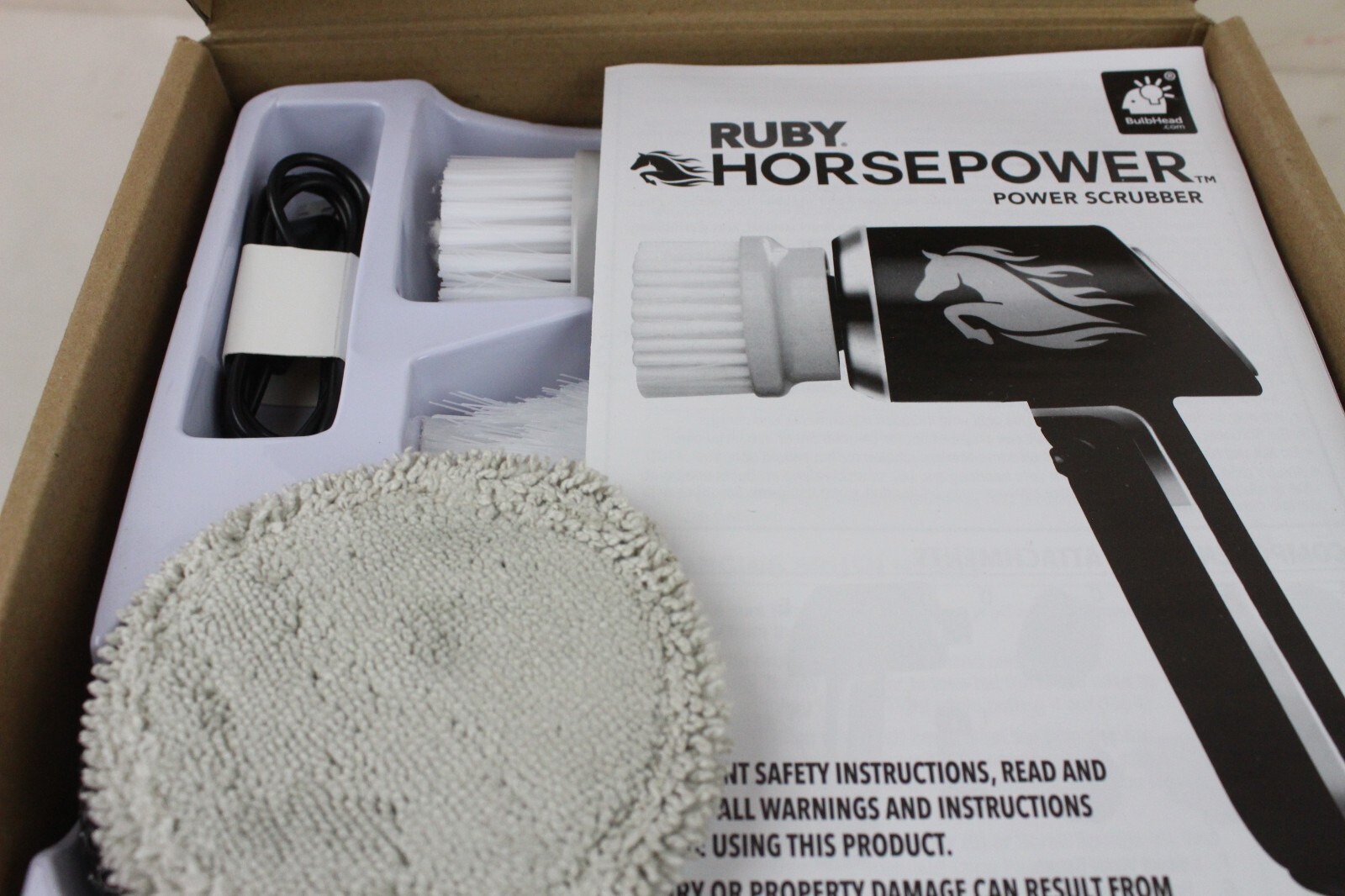 2 Used Handheld Cordless Rechargeable Spinning Power Scrubber Ruby Horsepower ZZ