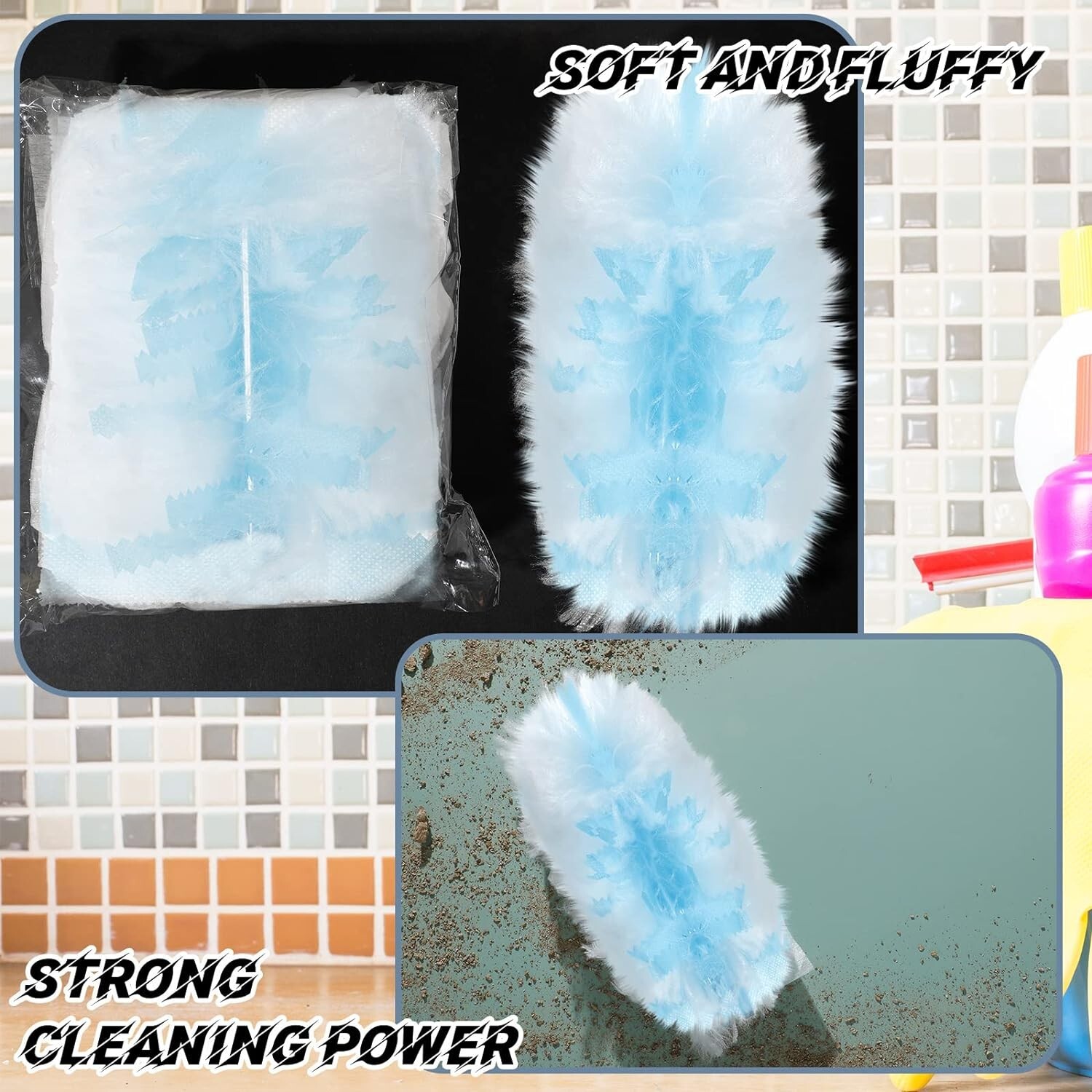 Bulk Disposable Premium Thickened Multi-Purpose Duster Refill Blue 100 Pcs