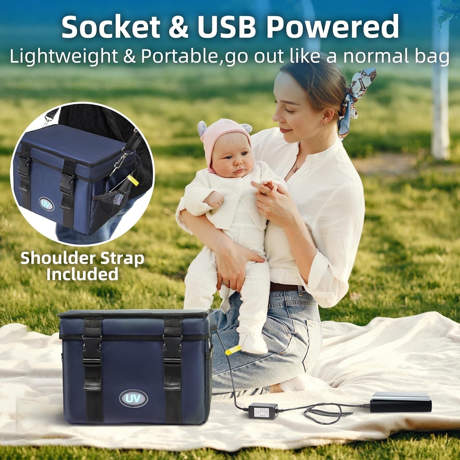 UV Sanitizer Box, 12L Portable Sanitizing and Cleaning Machine with 3-Level T…