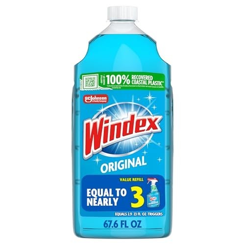 Glass Window Cleaner Refill 2L Original Scent Streak Free 67.6 Fl Oz Spray