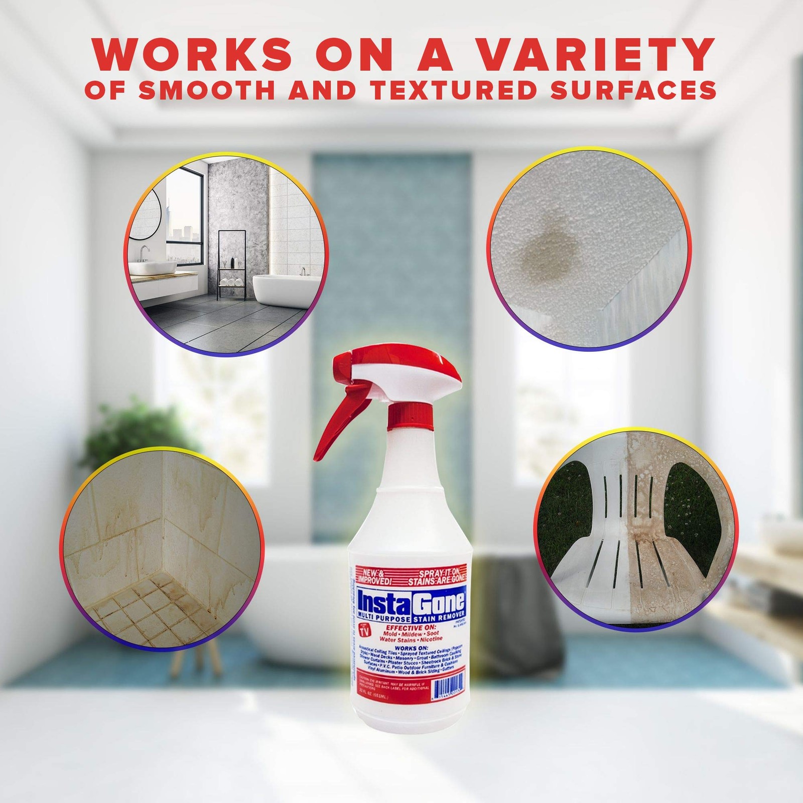 Stain Remover 8 Refill Pack 24oz Spray Bottle Just Add Water Indoor Outdoor