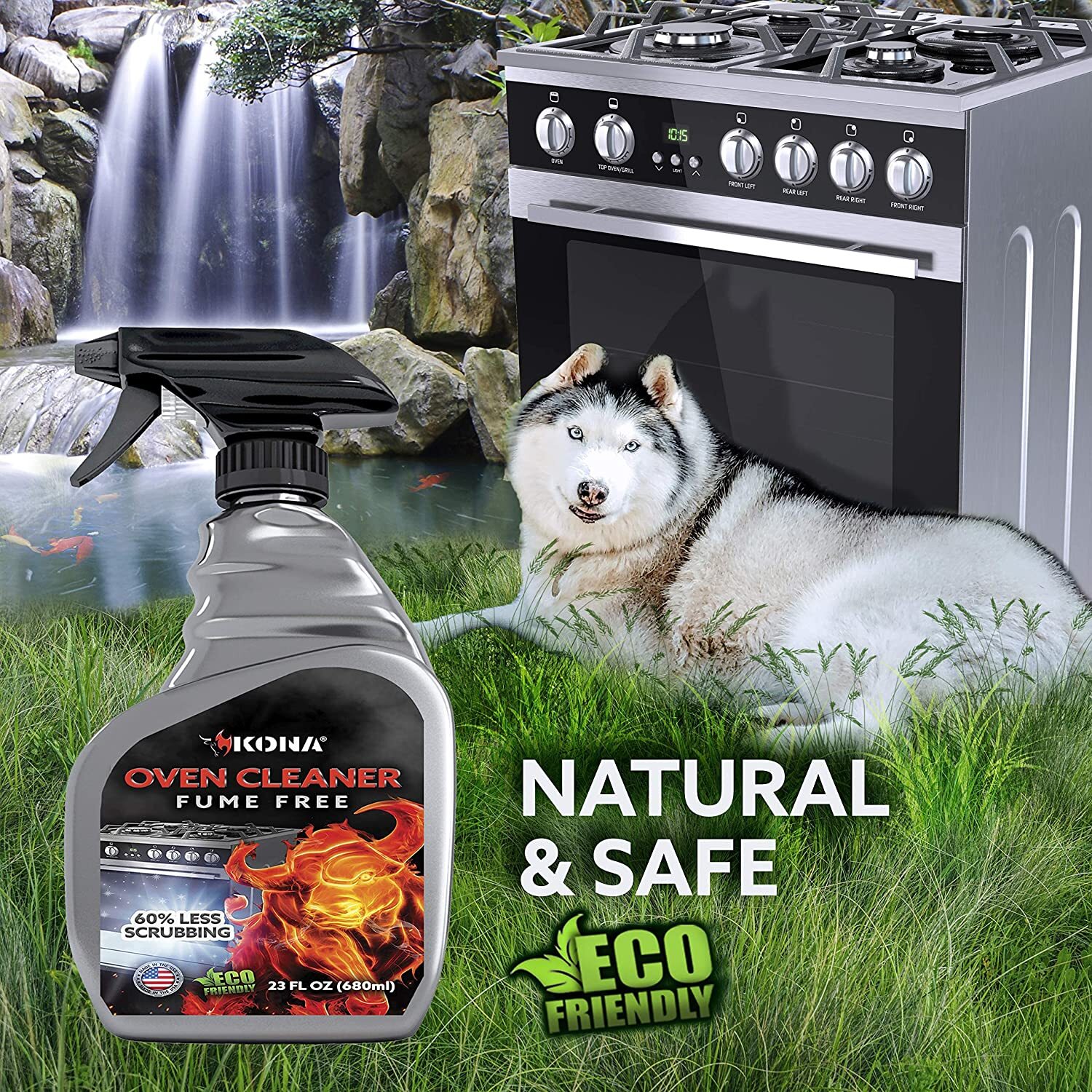 Kona Oven Cleaner Spray – Degreaser – No Drip – Safe/Clean – Eco-Friendly