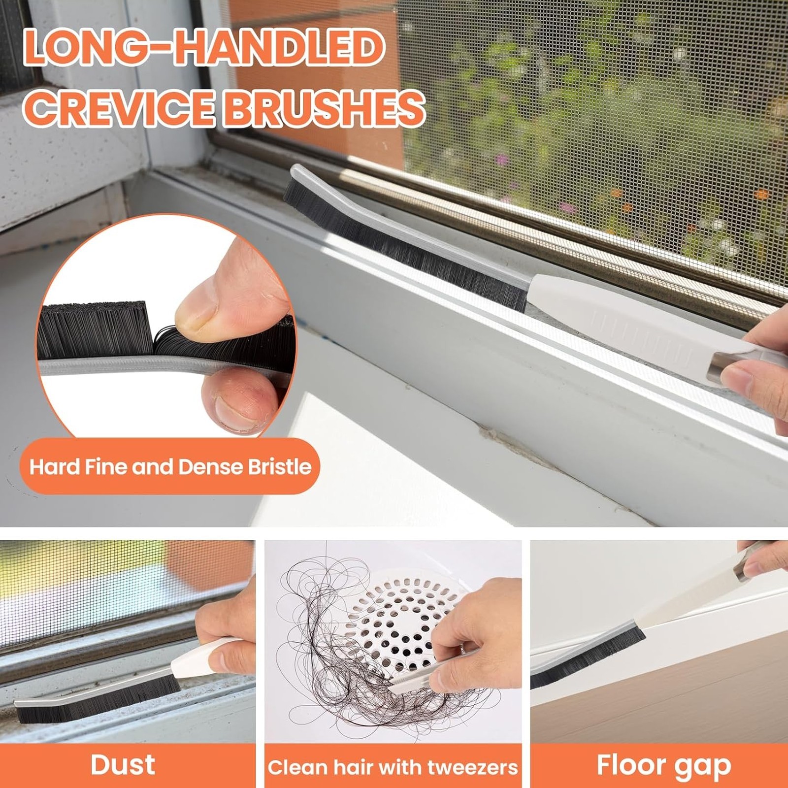 Window Track Cleaner Tool Set 12 Pcs with Crevice Brush and Pliers for Sliding