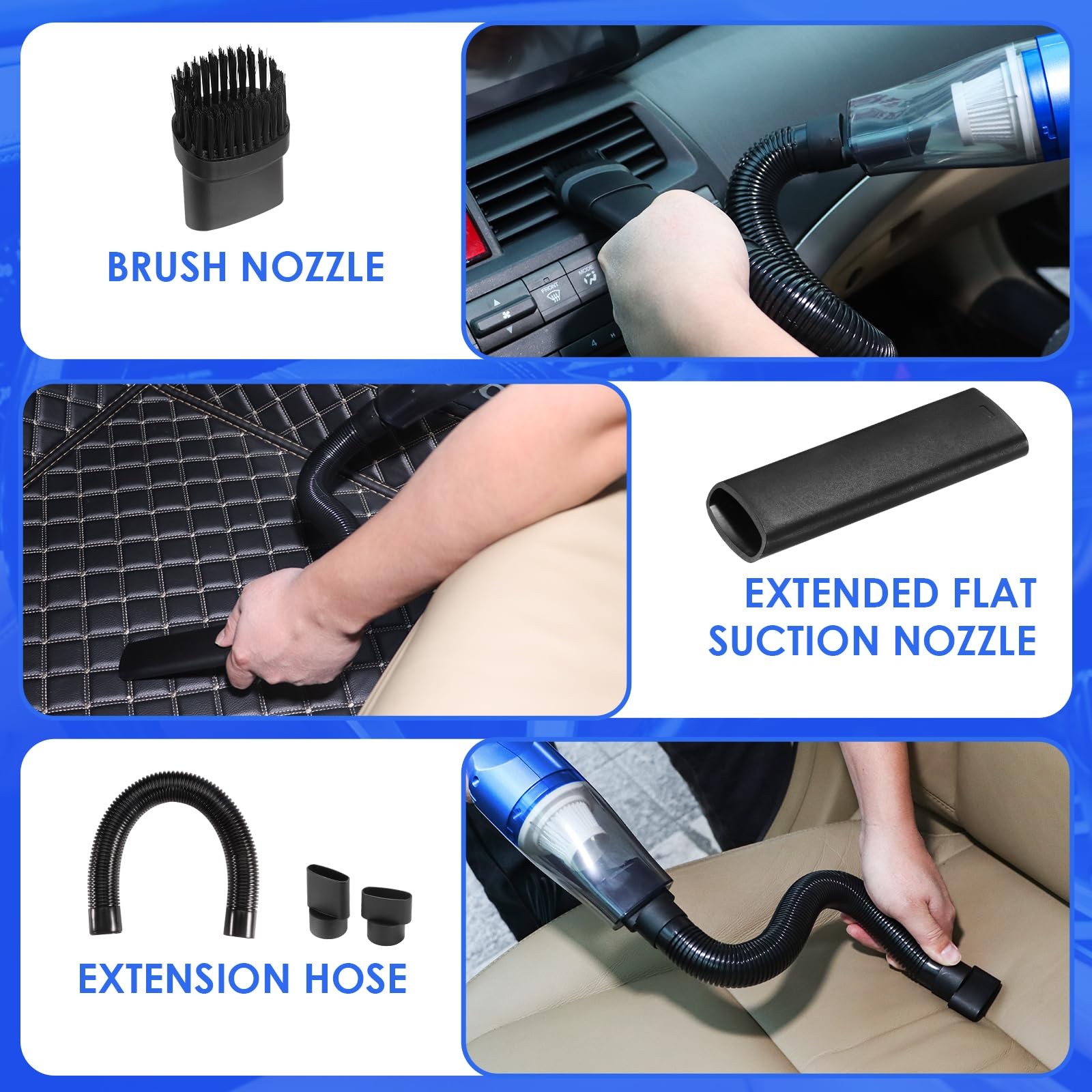 Viewsun 18PCS Car Cleaning Kit Car Interior Detailing Kit with Blue High Power