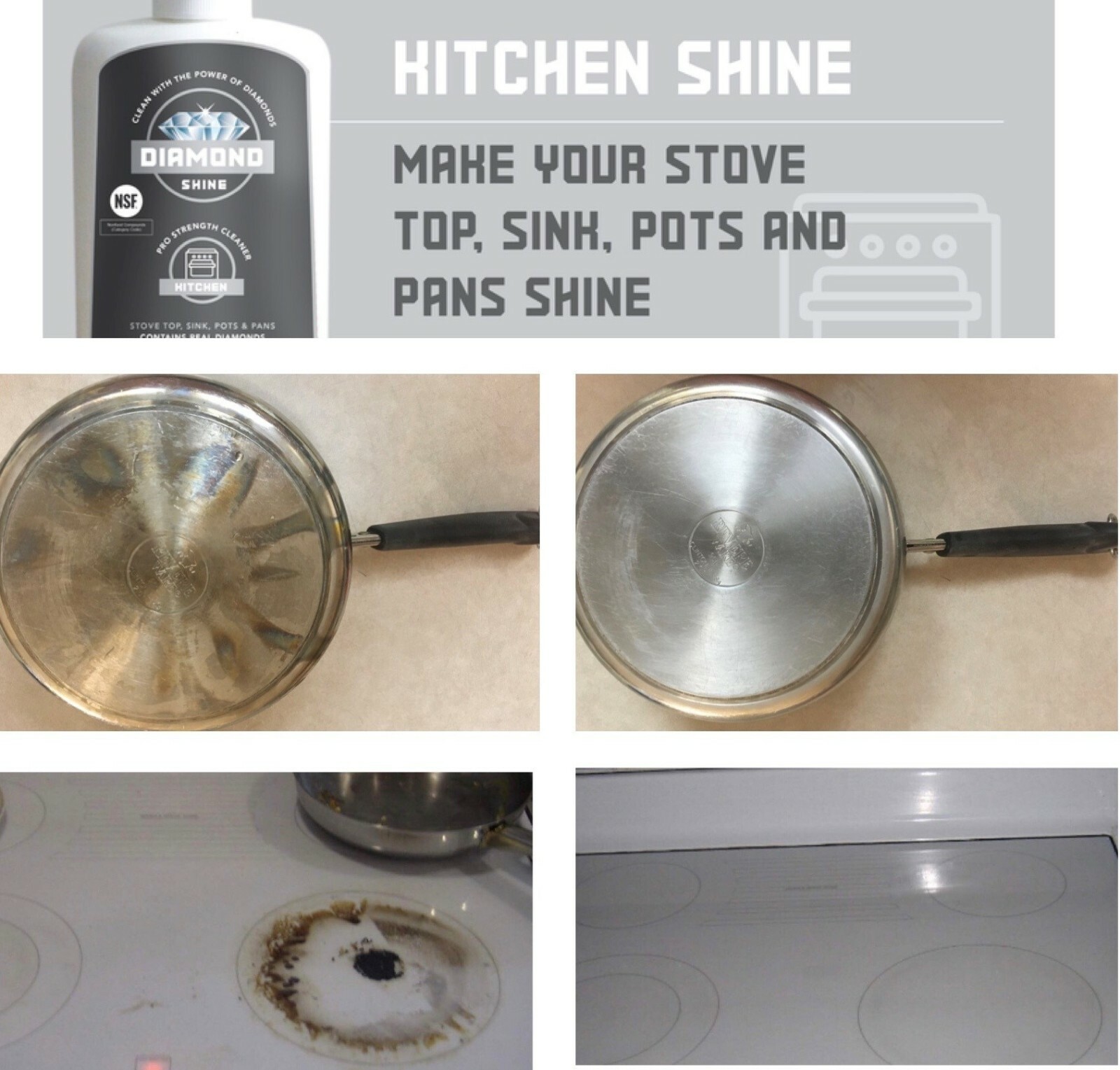 Diamond Shine Professional Combo Pack Bathroom & Kitchen Cleaners Hard Water