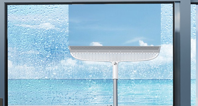 Silicone Floor Squeegee, 180° Rotating Air Broom, Squeegee for Floor with a Long