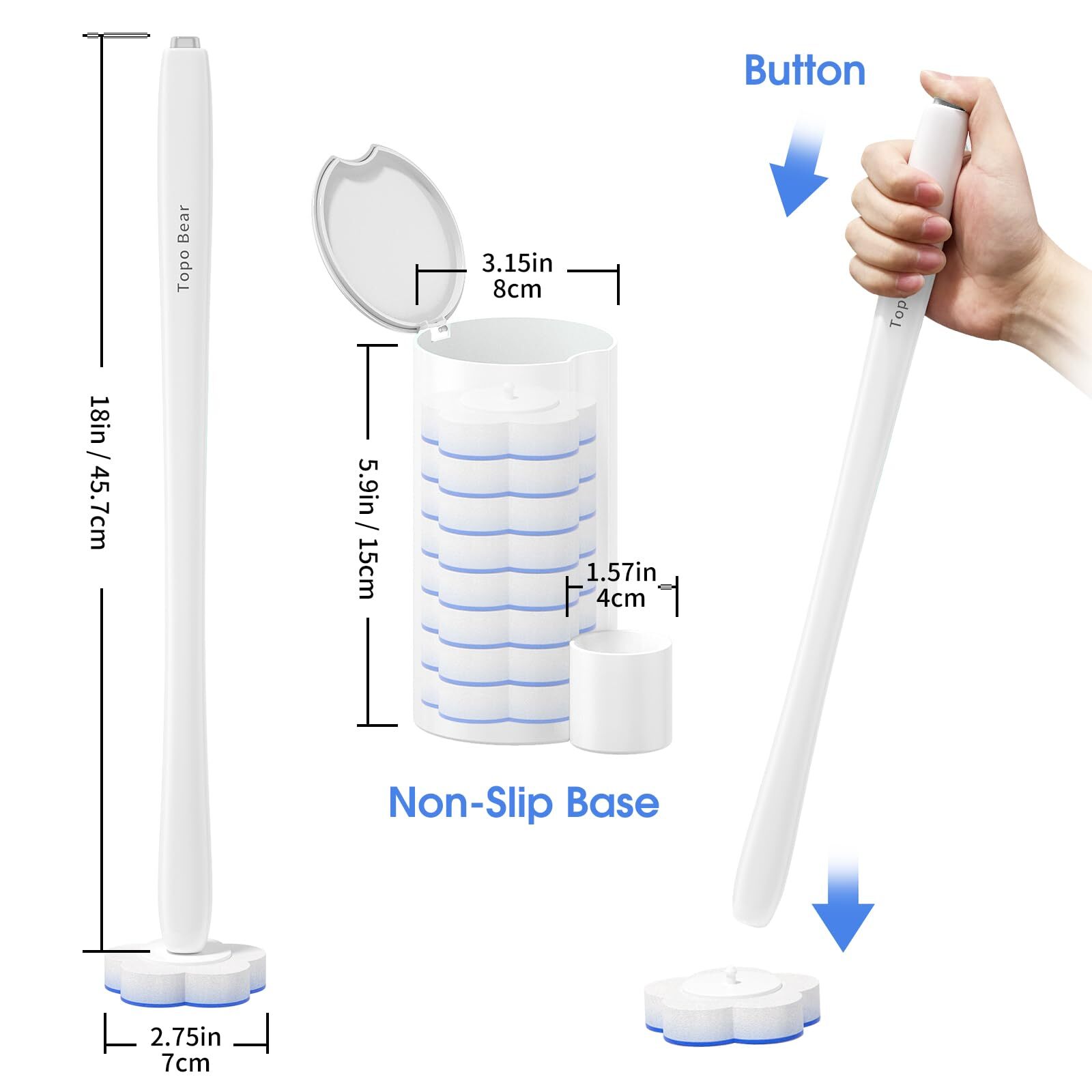 Disposable Toilet Bowl Brush With 40 Toilte Wand Refills Toilet Bowl Cleaner Wan