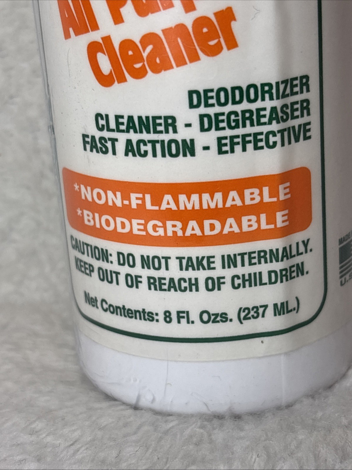 Poof Citrus All Purpose Non-Toxic Non-Flammable Biodegradable 8oz Made In USA