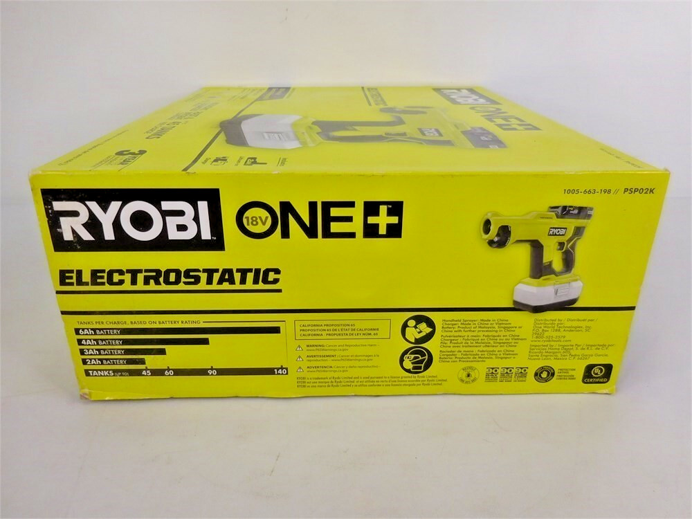 Ryobi One+ 18V ElectroStatic Cordless Handheld Sprayer Kit – PSP02K