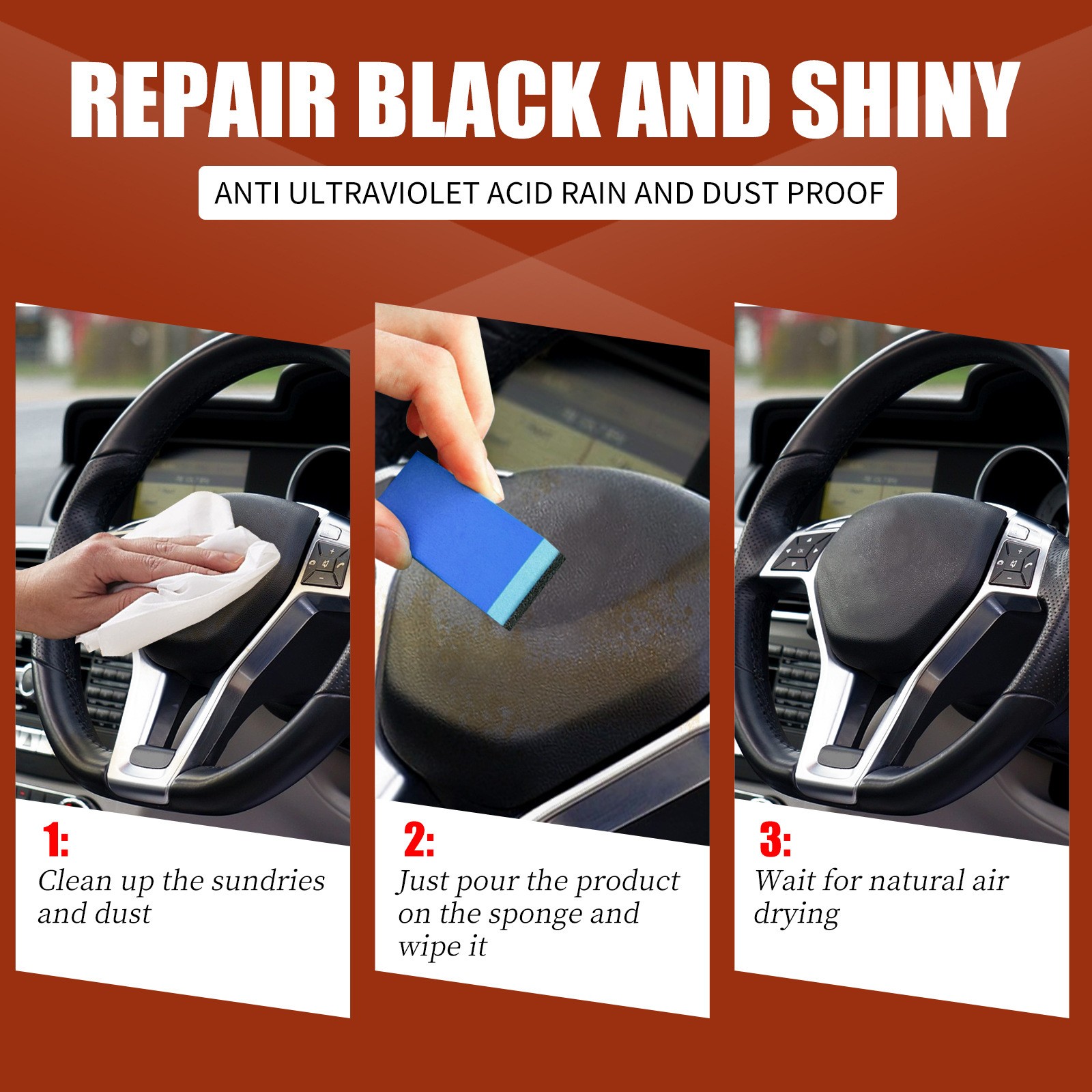 Car Plastic Restorer Trim Coating Dashboard Interior Detailer UV Protection