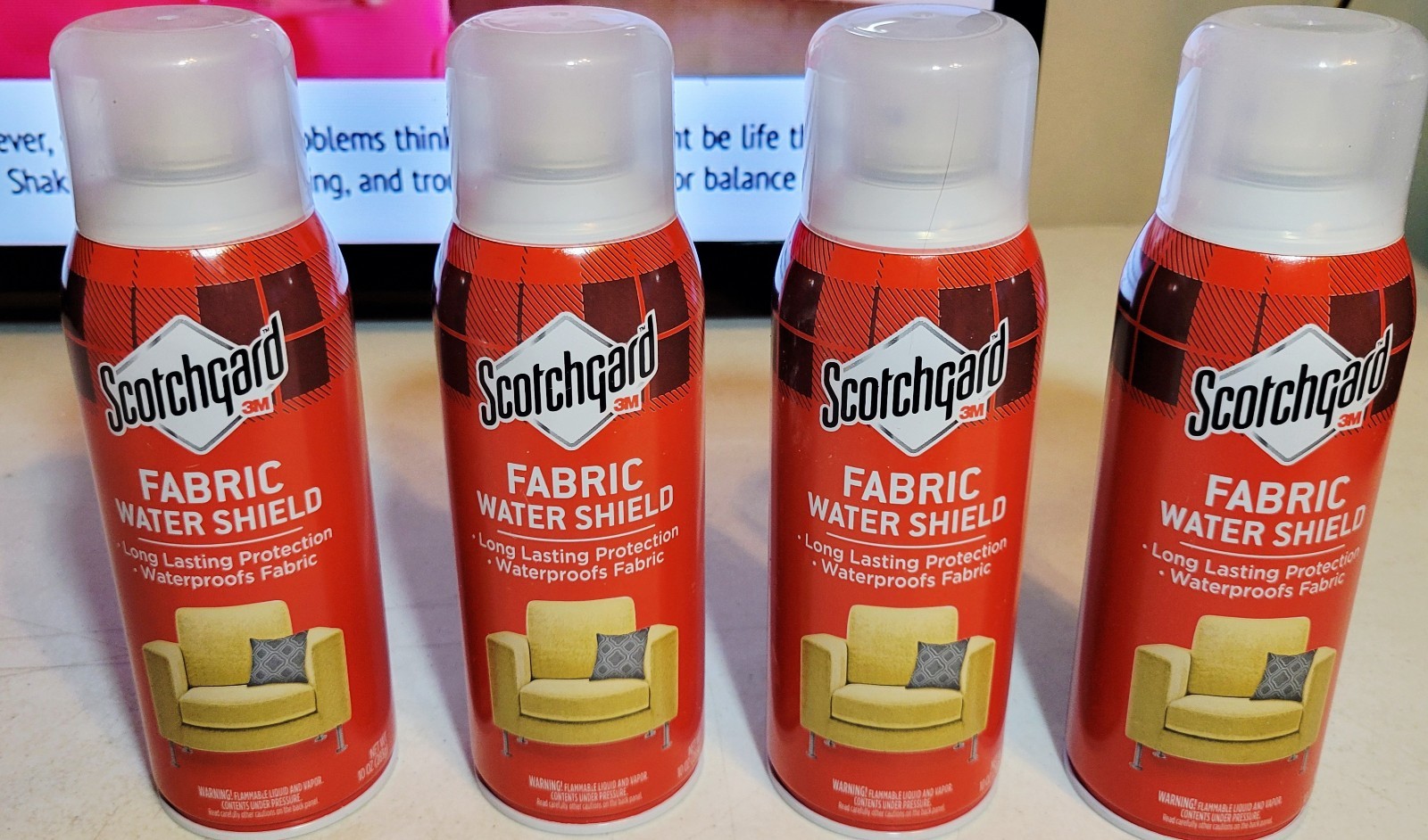 Scotchgard 3M Transparent Fabric Water Shield Dries Clear & Oderless 10 oz | 4ct