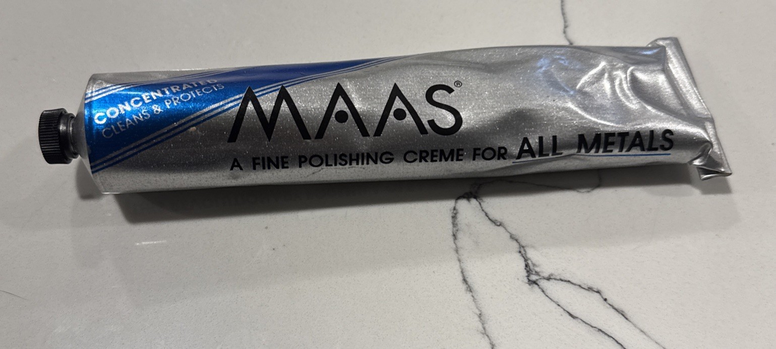 MAAS Concentrated Fine Polishing Cream for ALL METALS 4oz Tube 98-100% Full