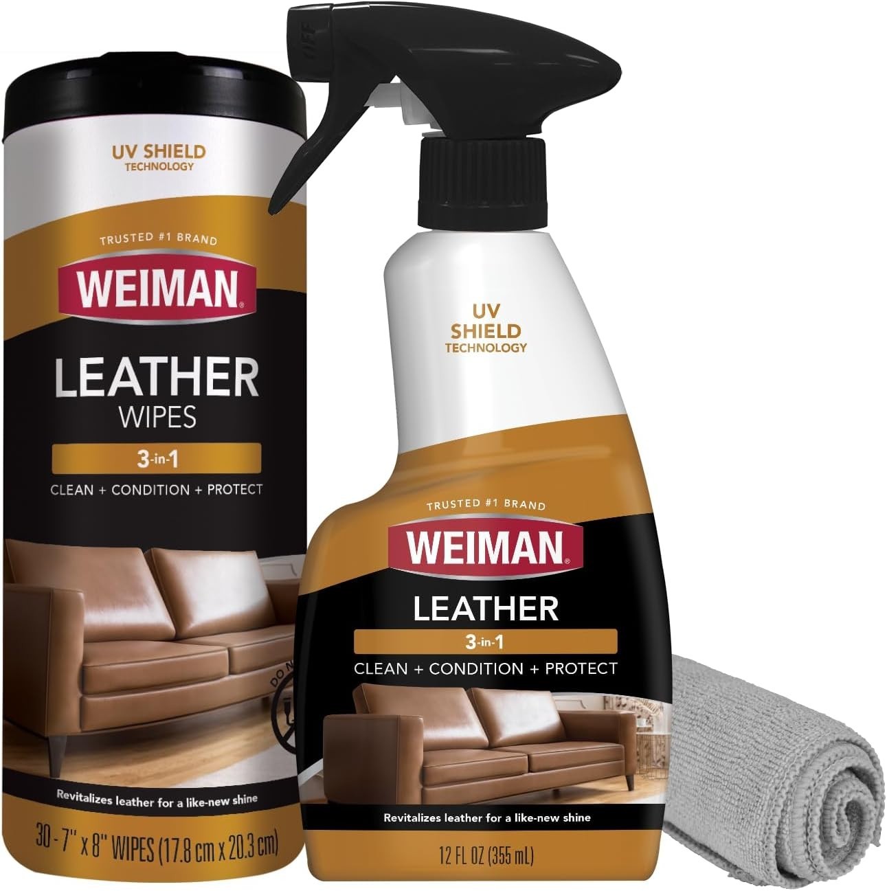 Cleans & Protects – Leather Cleaner & Conditioner Spray & Wipes for All Surfaces