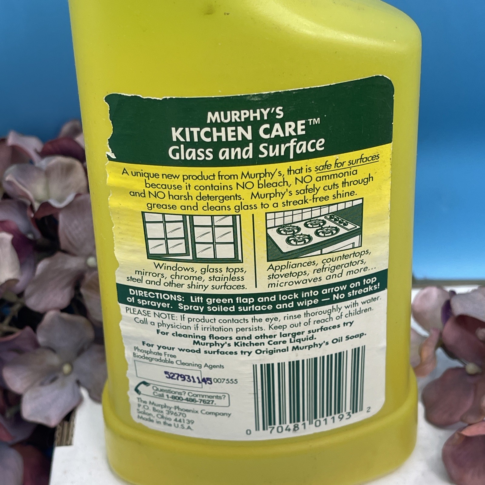 Vintage MURPHY Kitchen Care Cleaner Concentrate Lemon Pour Formula NOS 17 Oz
