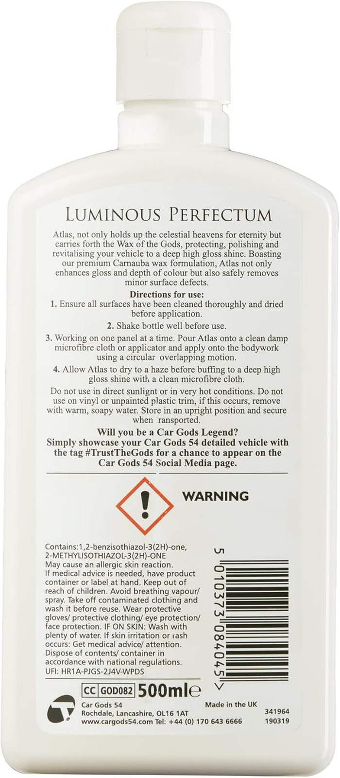 Carnauba Wax Ultimum Perfectum, 17Fl Oz – High Gloss Vehicle Shine Removes Minor