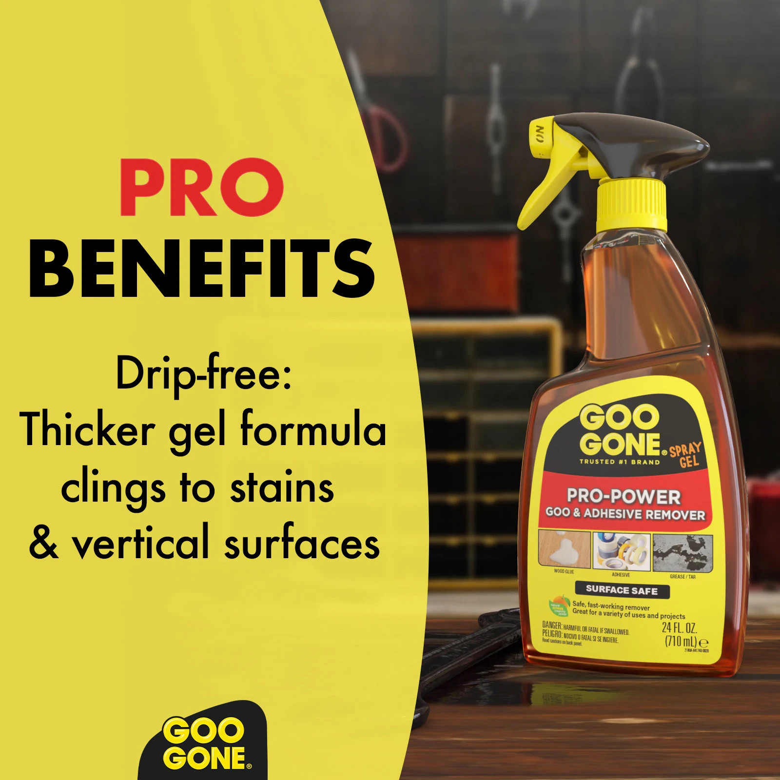 Goo Gone Pro Power Drip-Free Spray Gel Adhesive Remover